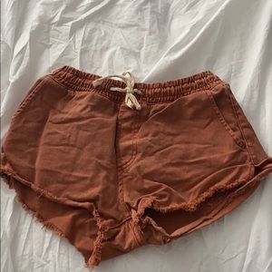Billabong acid wash brown/orange shorts